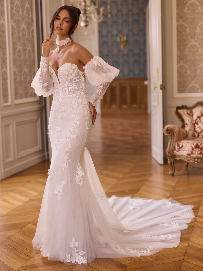 Brautkleid Vintage/Boho: Brautkleid Flared Long Sleeve