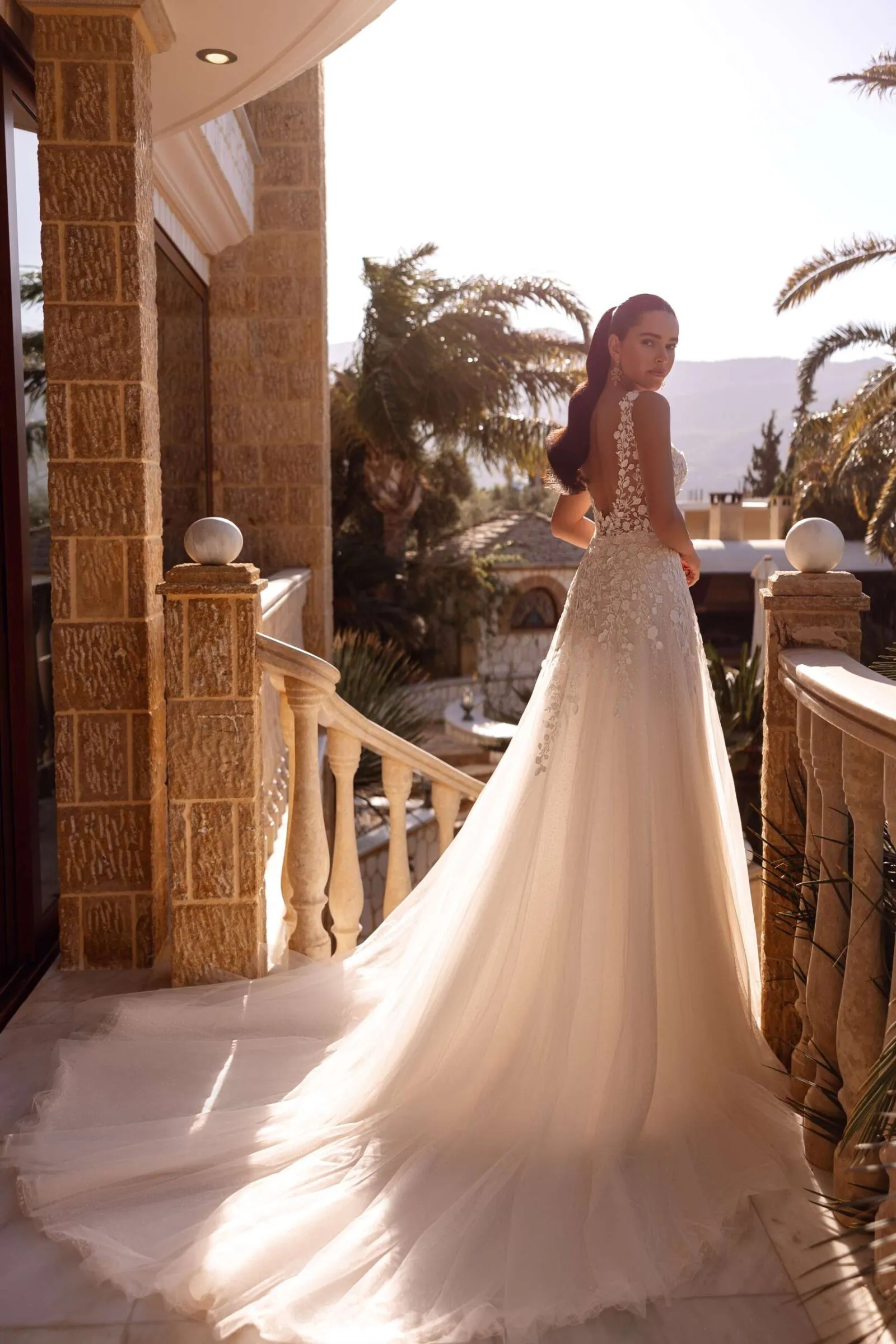 Brautkleid Vintage/Boho: Romantic A Linie Ivory Sheer Beaded Lace Sparkling Tulle