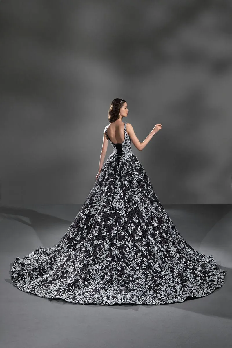 Schwarzes Brautkleid: Ballgown Princess Black Ivory Mit Schnürung