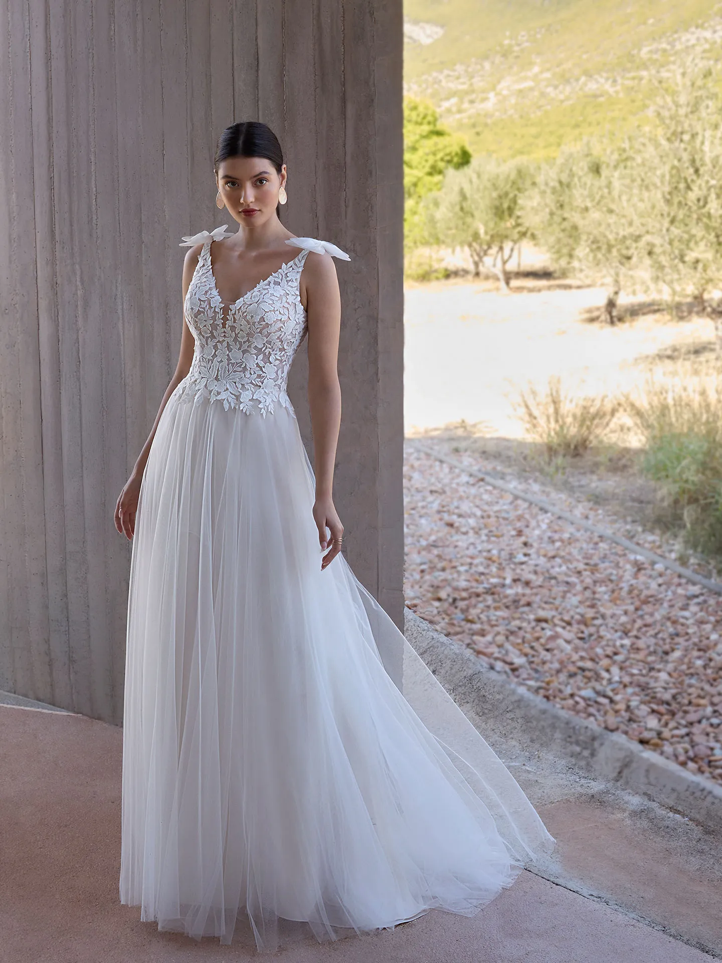 Standesamtkleid: A Linie Romantic Ivory Sheer