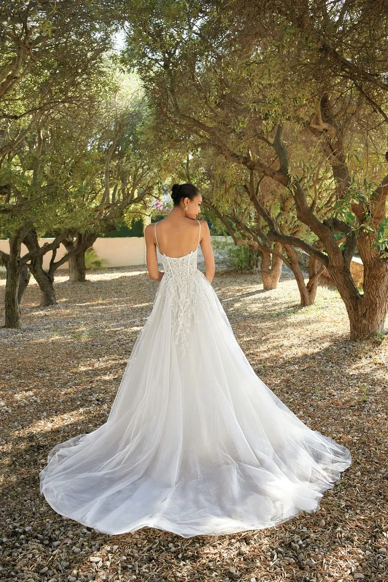 Standesamtkleid: A Linie Romantic Tulle Lace Beading Back View
