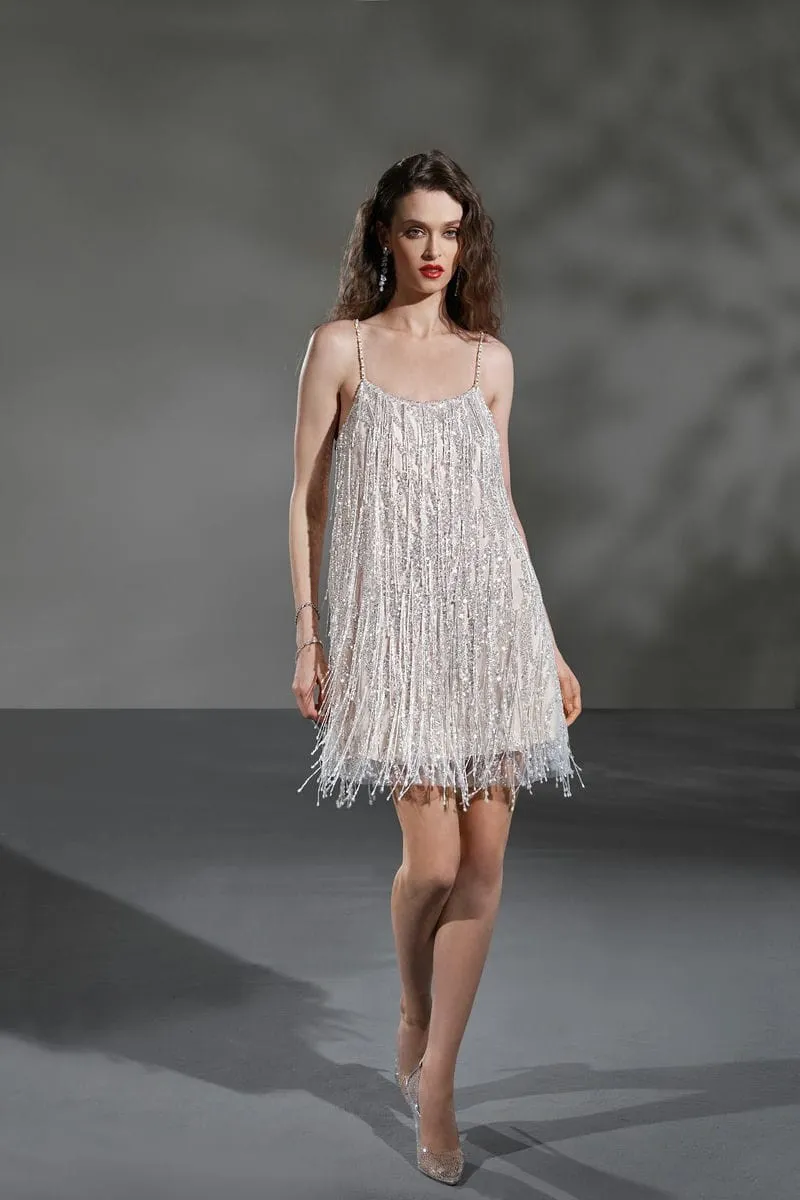 Standesamtkleid: Couture Short Handmade Pearl
