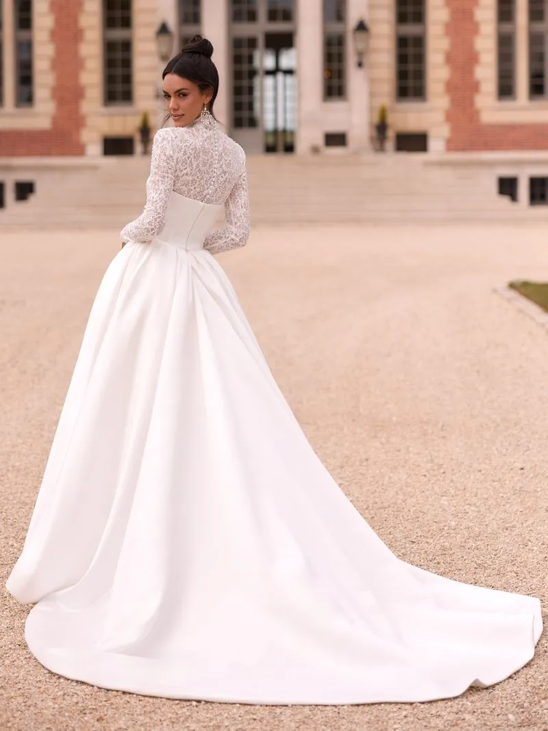 Standesamtkleid: Standesamtkleid Satin Mit Ot Perlen