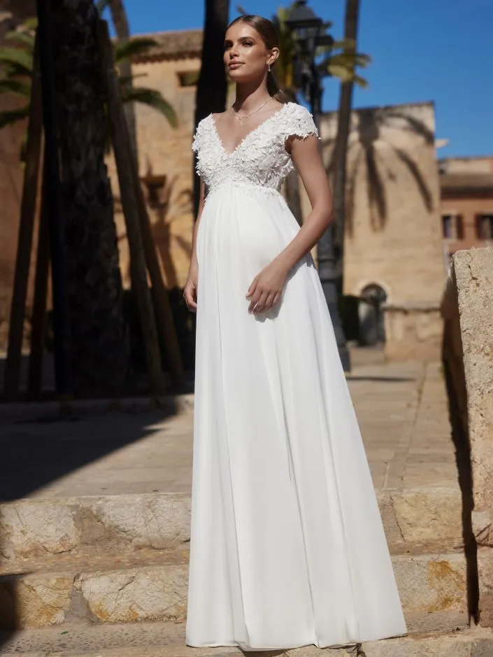 Brautkleid für Schwangere: Umstandskleid mit Spitze IVORY