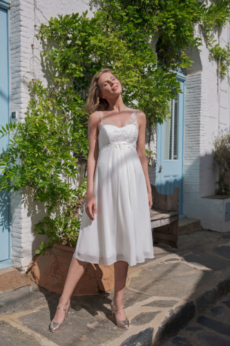 Kurzes Knielanges Umstandskleid Ivory Kollektion 2020 A7221k 2 Brautmode Nauheim