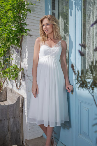 Kurzes Knielanges Umstandskleid Ivory Kollektion 2020 A7221k 3 Brautmode Nauheim