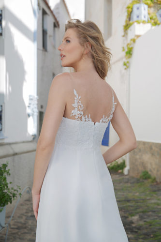 Langes Standesamtkleid Ivory Kollektion 2020 A7217 Brautmode Nauheim