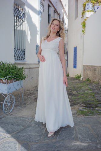 Langes Umstandskleid Ivory Kollektion 2020 A7219 2 Brautmode Nauheim